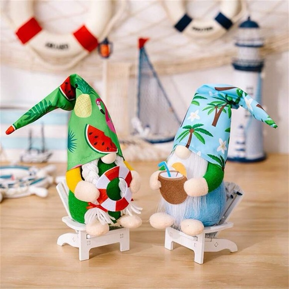 NWT Adorable Summer Beach Party Adjustable Hat Gnome Decoration 🌴🥥 - Picture 5 of 7